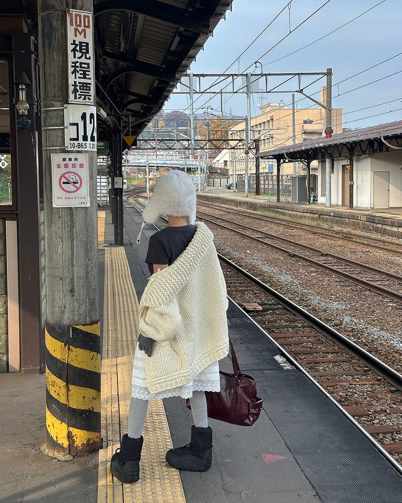 Earrings Roll Up Fur Truffer Hat