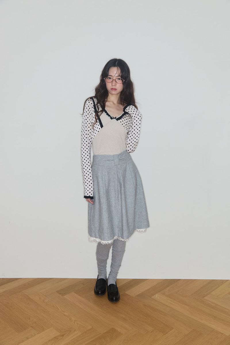SHINING DOT LACE TOP (CREAM)