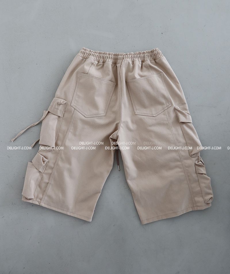 [UNISEX] バミューダカーゴワイドパンツ