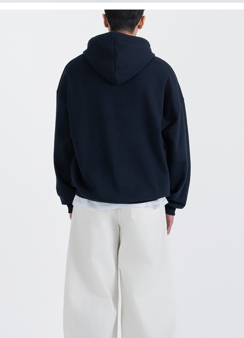 Authentic Relaxed Basic Hoodie Navy
