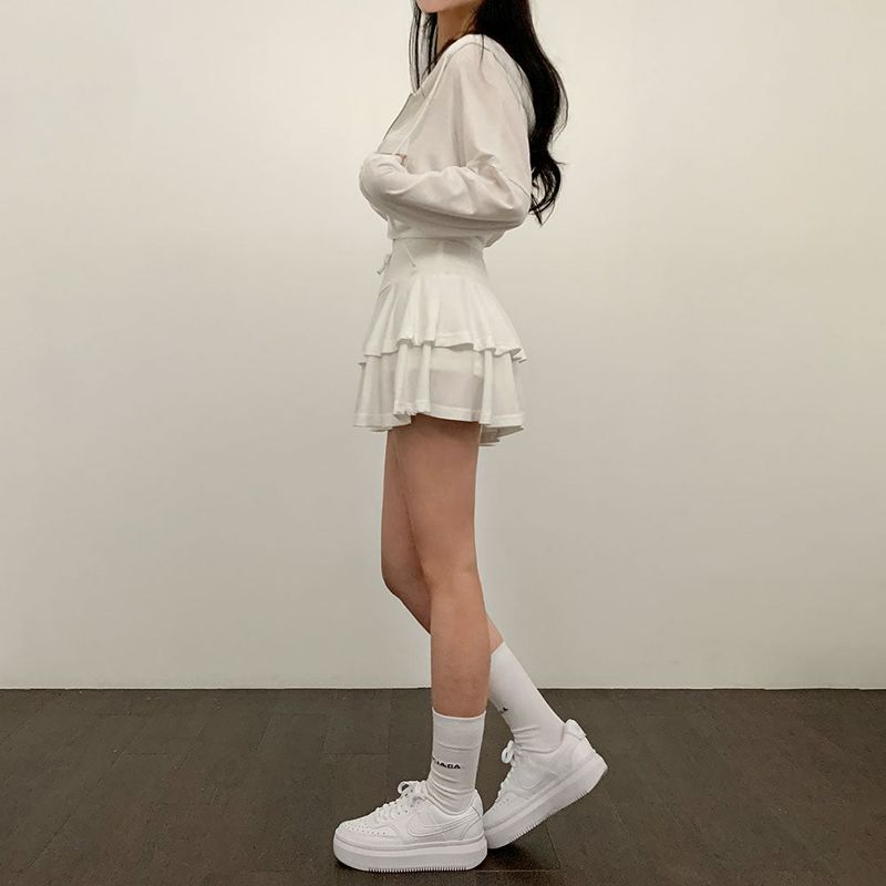 [Bellide made] skirt + hooded zip-up set