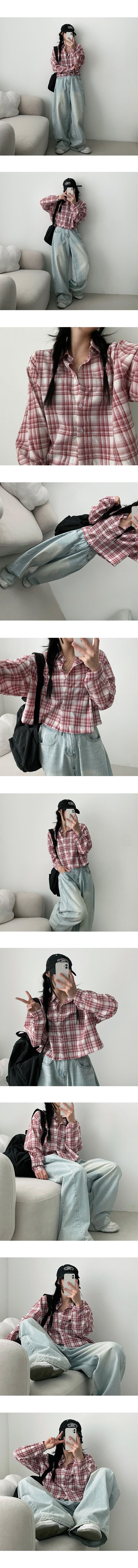 Jishu Cropped Checkered Shirt (3 colors)
