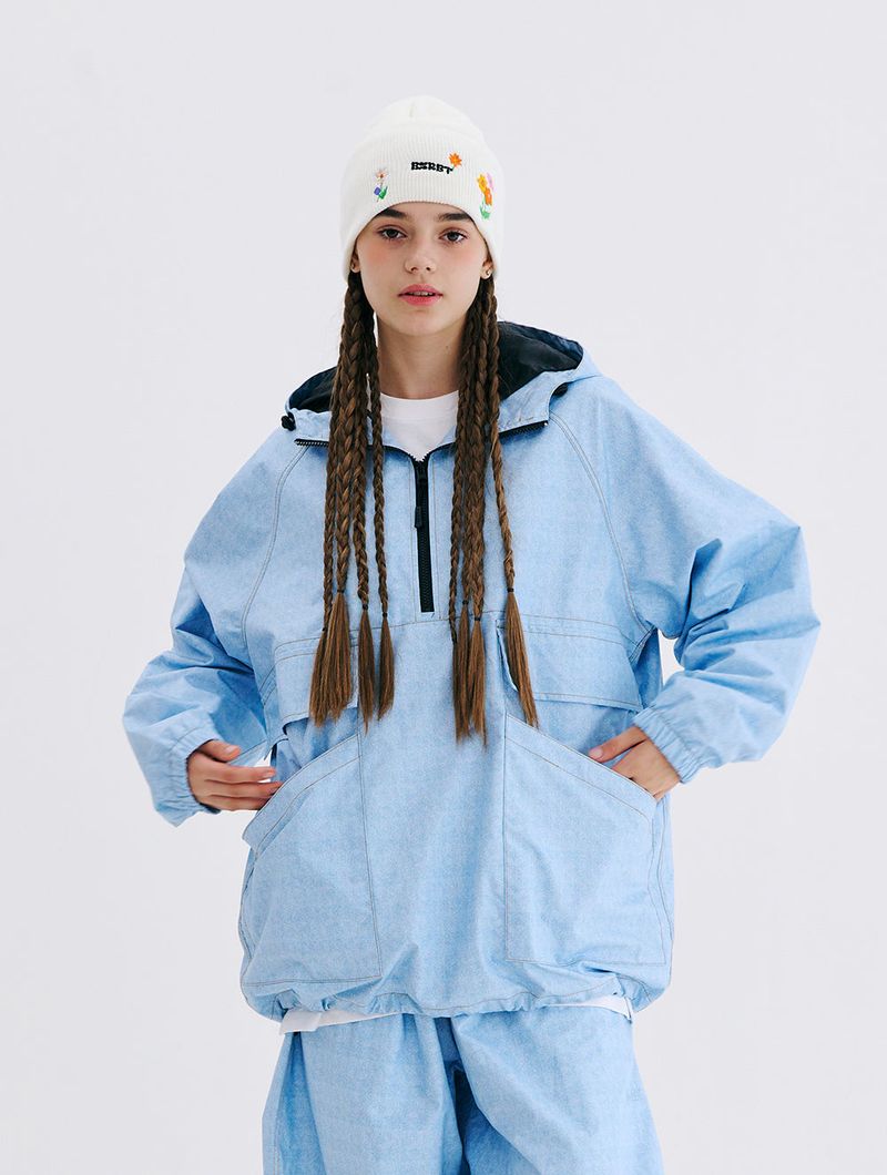BIG PATCH POCKET HOODED ANORAK JACKET