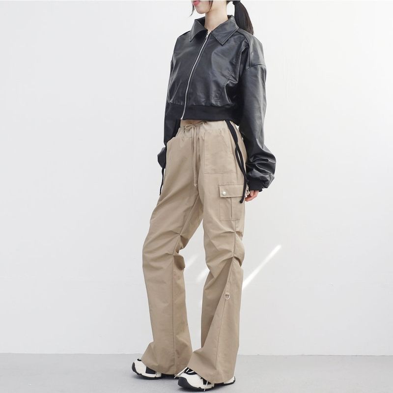 Viola cropped leather jacket