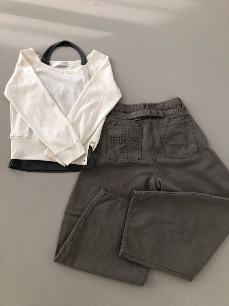 Cross stud pants