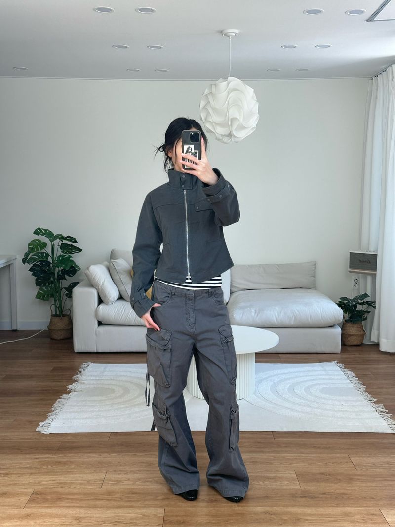 utility strap cotton jacket