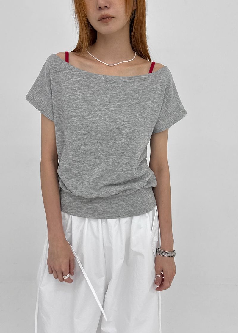 [MADE] Tepo Dolman Boat Neck Short Sleeve Top