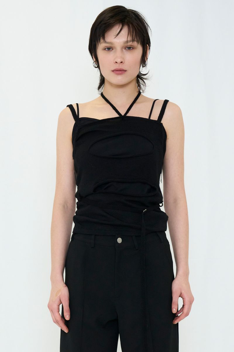 VIAVANDA（ヴィアヴァンダ）の「LAYERED KNIT CAMISOLE（Tops）」