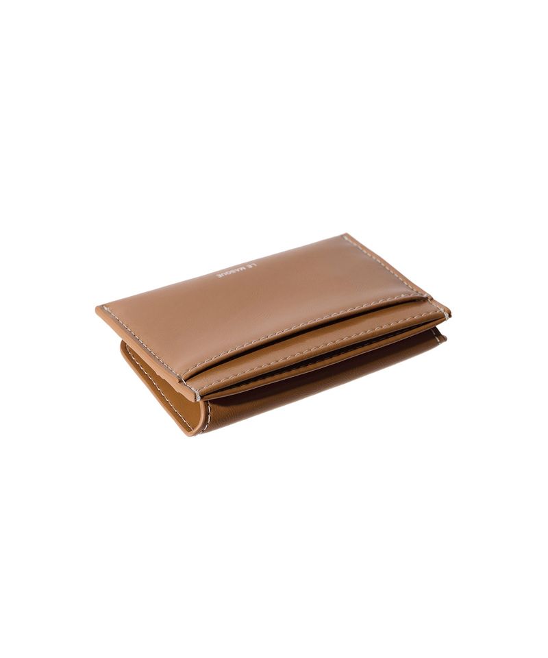 DOT Saddle Slim mini Card Wallets cognac wood
