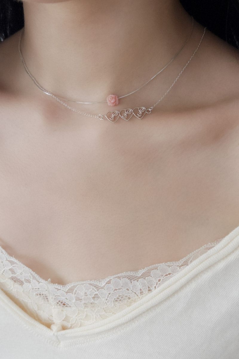 Pink Rose Necklace
