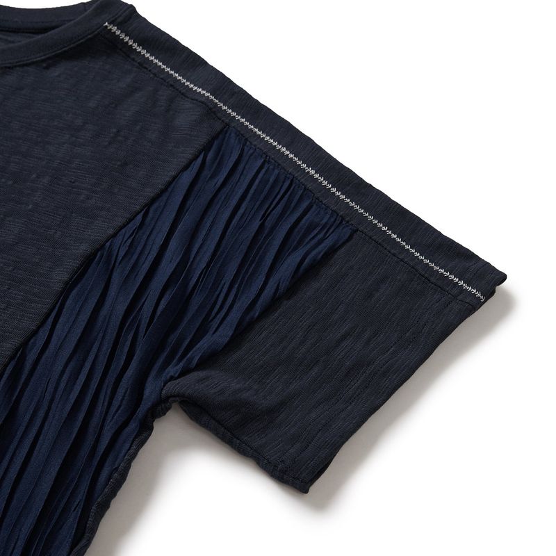 Crease half T-shirts / Navy
