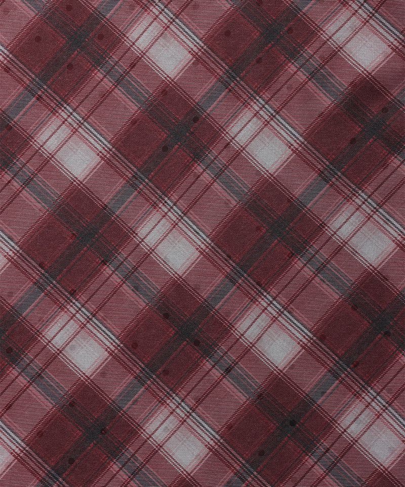 SHEER CHECK LAYERED LS TEE BURGUNDY(CV2GFFT557A)