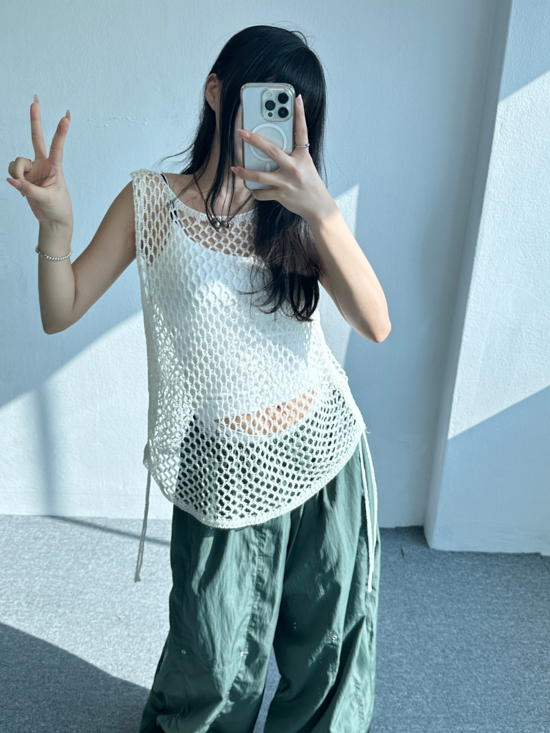 BALLOON SNAP POINT NYLON PANTS💚🩶🖤