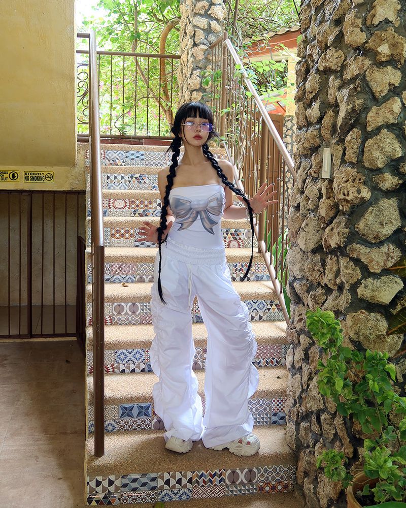 Silver King Ribbon Tube Top Backless Monokini