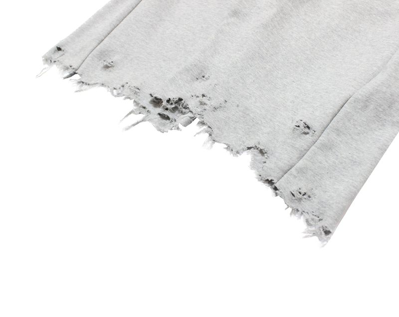 damage cutting bermuda pants (gray)