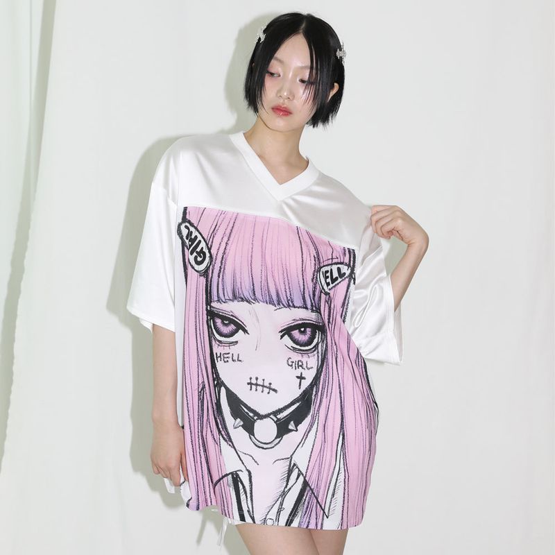 Satin Hell Girl Top - WHITE