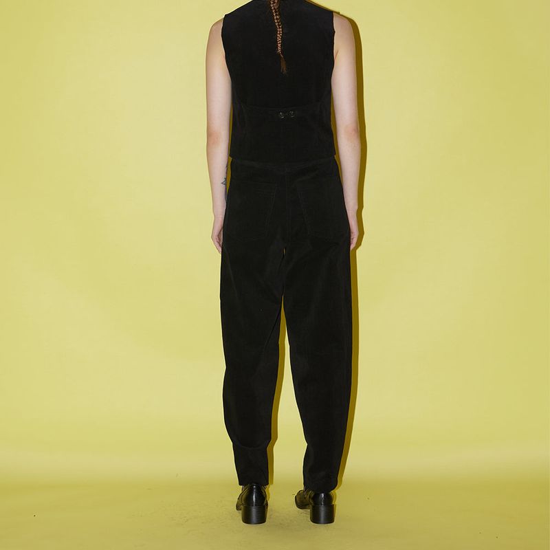 Corduroy rounded pants black