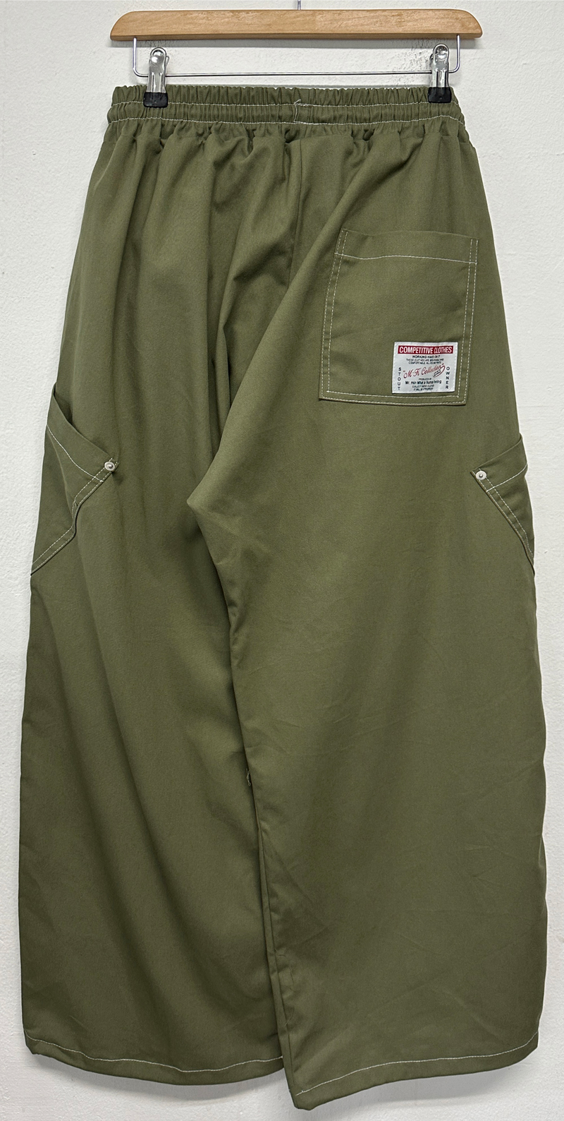 BACK PATCH 🇺🇸 COTTON RIVET BALLOON LONG PANTS 🍰💚🤎🖤 - 4 COLORS