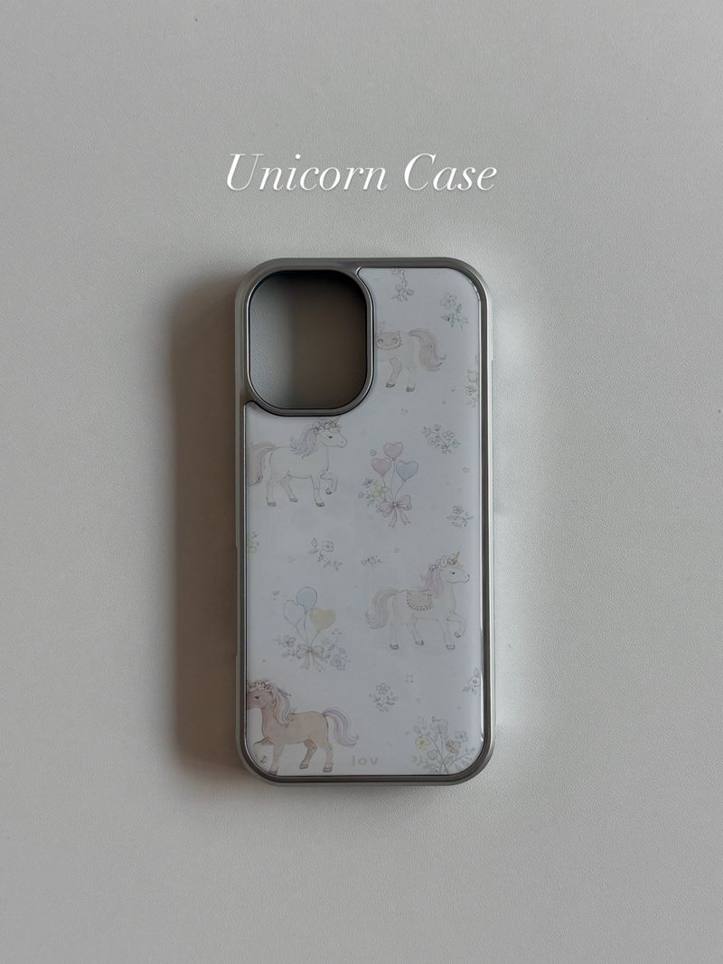 lovinhere(ラビンヒア)の「Unicorn Epoxy Silver Case(Smartphone Accessories)」