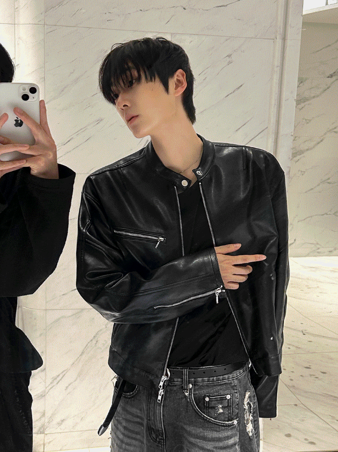 The Of Premium Crop Leather Jacket
