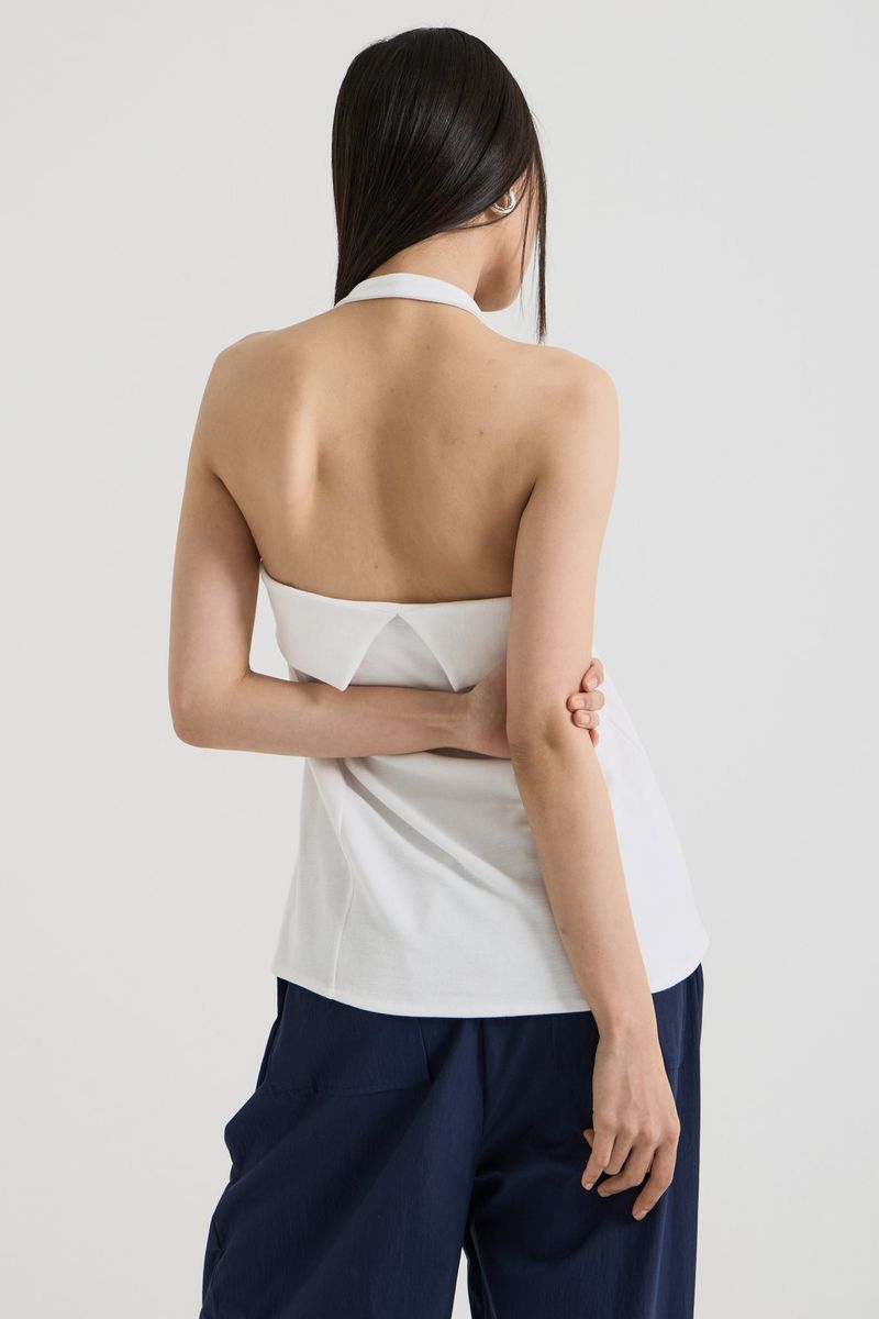 Halterneck sleeveless, White