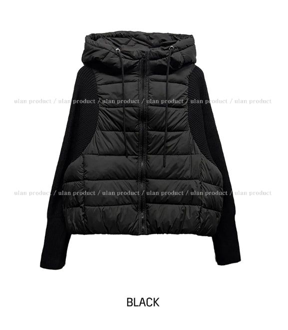 Fog Hooded Knit Lightweight Padded Jacket