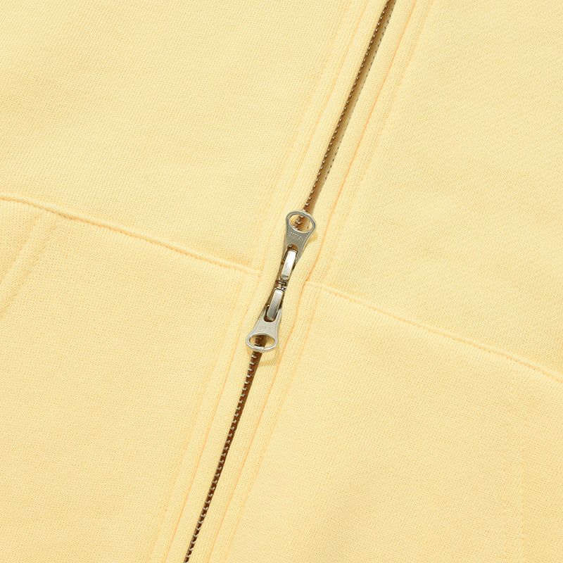 DOODLE CHERRY CIRCLE LOGO NAPPING HOODIE ZIP UP [YELLOW]