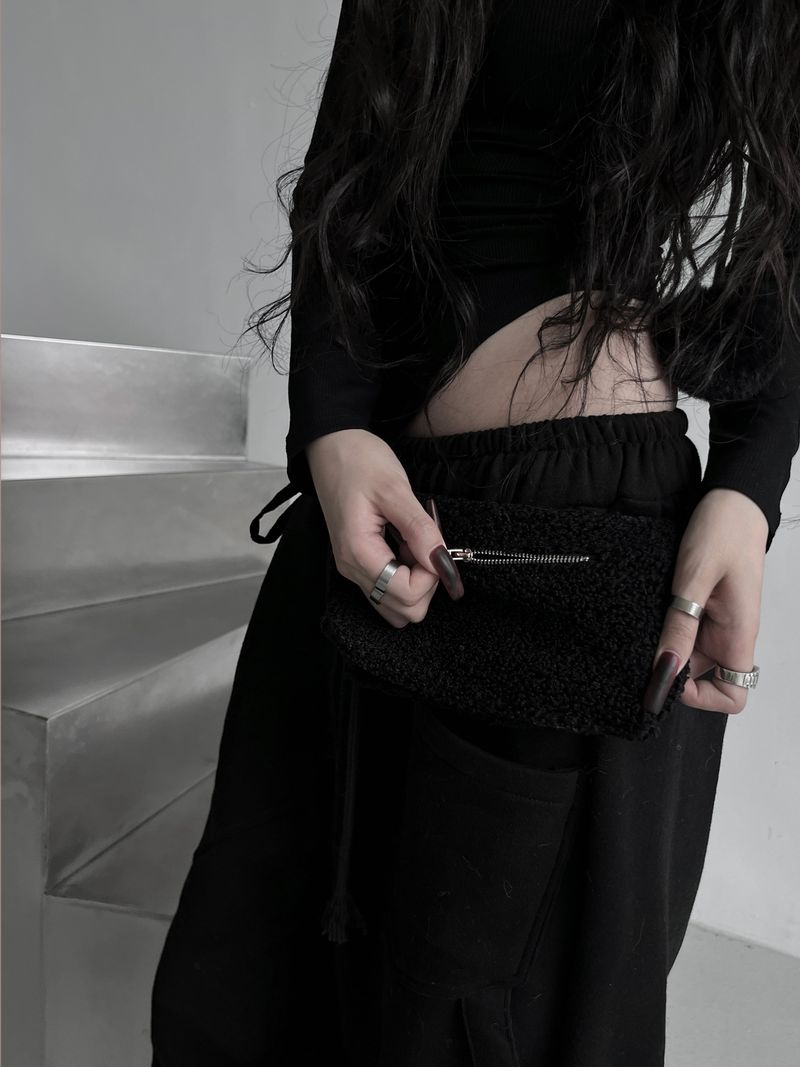 boucle strap mini belt bag (2color)