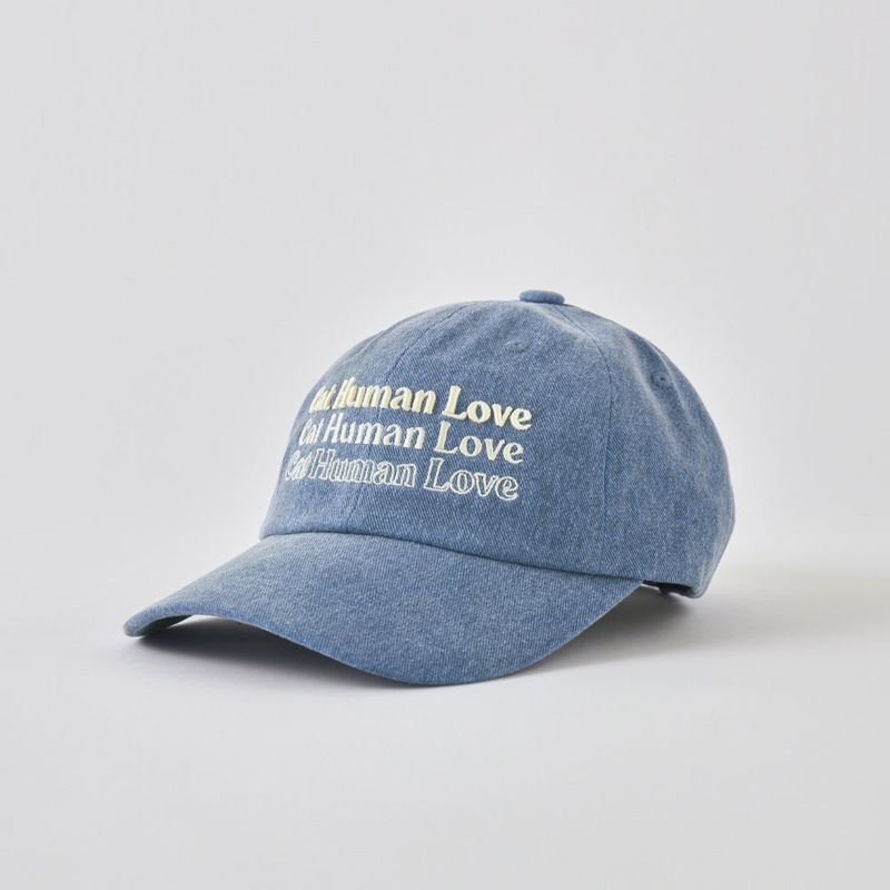 Human & Cat（ヒューマン＆キャット）の「キャットヒューマンラブスリーラインピグメントボールキャップ / BLUE（帽子）」