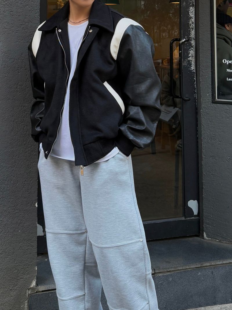 Stadium varsity collar jacket