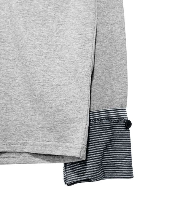 Ireep Button Roll-up Color Matching Long Sleeve Tee