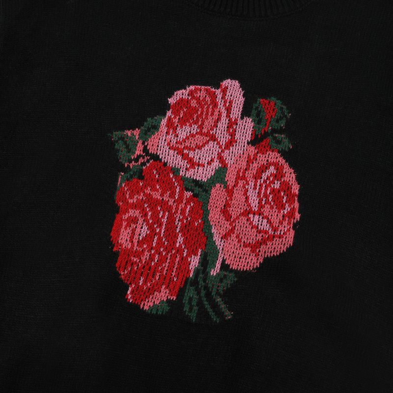 FLOWER KNIT SWEATER(BLACK)