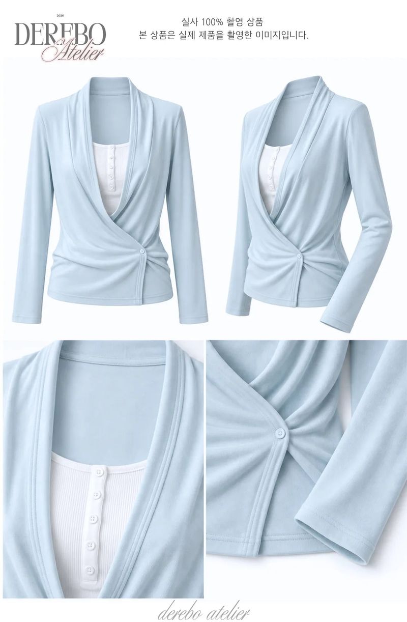 Sky crossover layered long-sleeve tee