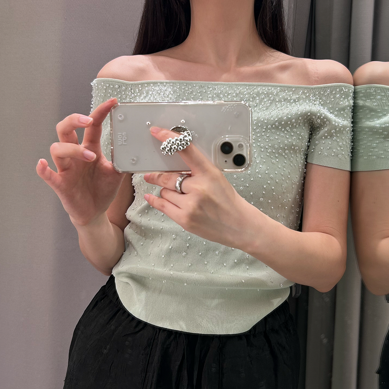 LOUMOI（ロウモイ）の「Loumoi トック _シルバーパール（スマホグッズ/小物）」