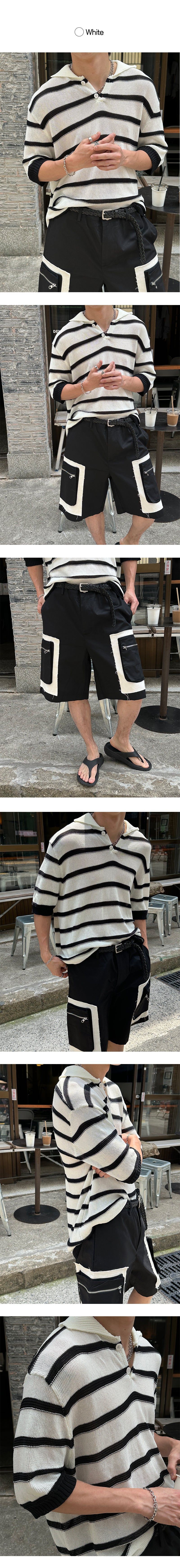 [S/S] Scasi border collar knit (2color)