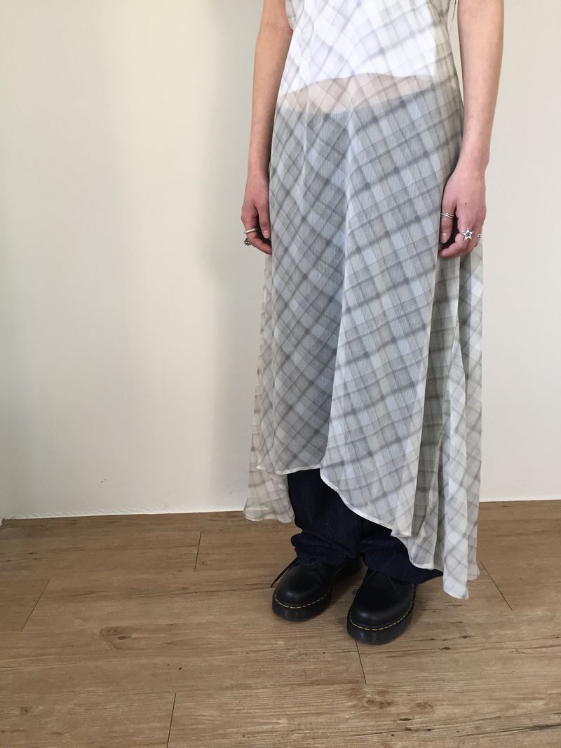 Sheer Check Long One Piece (1color)