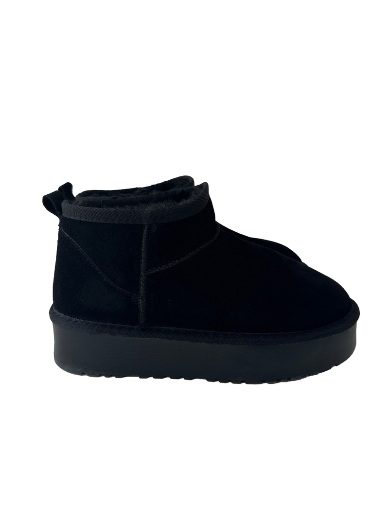 (COW LEATHER🤎🐑🐄) DALMATIAN UGG 4CM PLATFORM FUR BOOTS SHORT UGG
