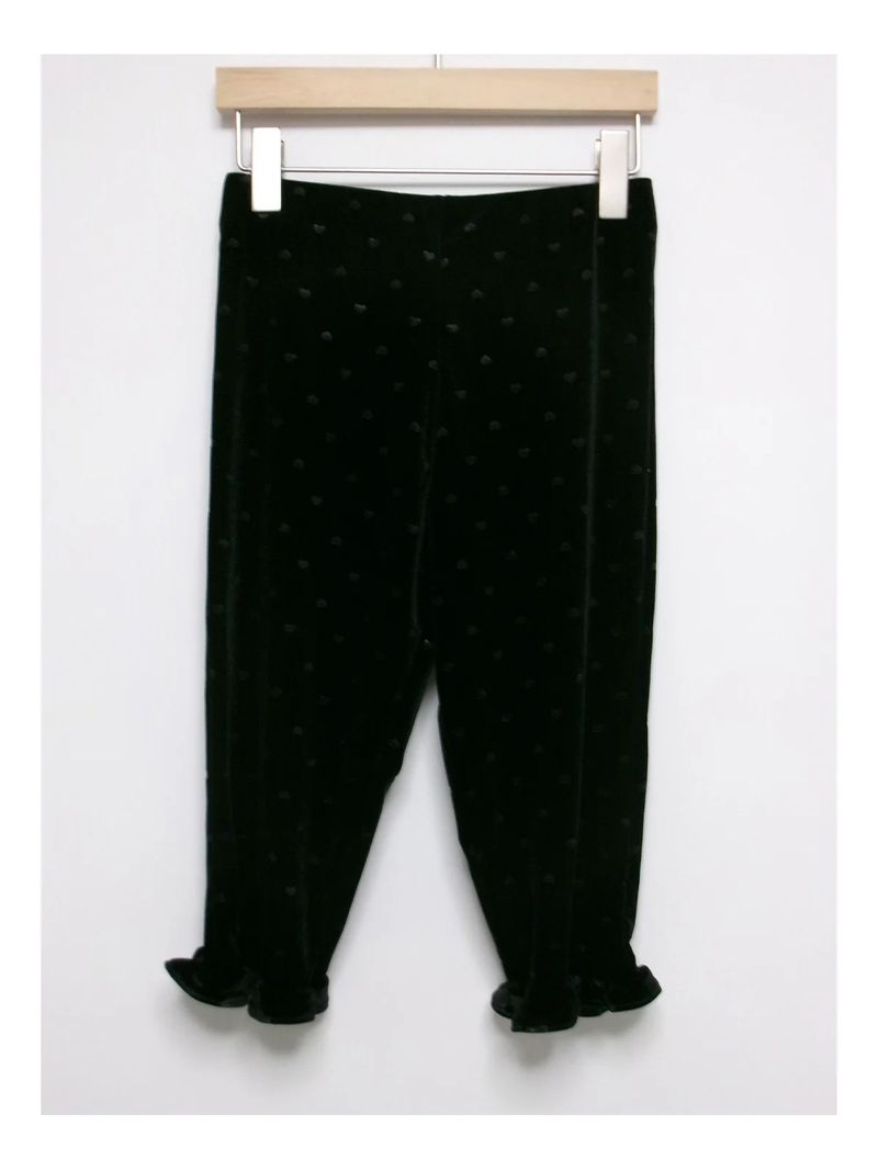 heart velvet leggings