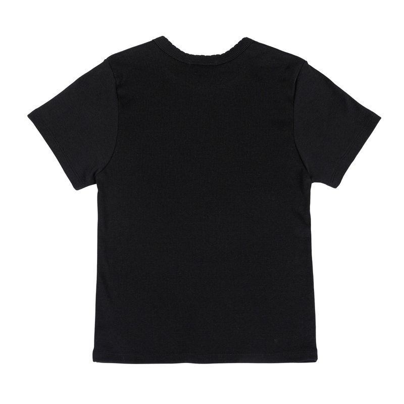 90's scallop stitch neck t-shirt (BLACK)