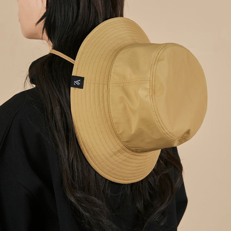 Waterproof String Bucket Hat Beige