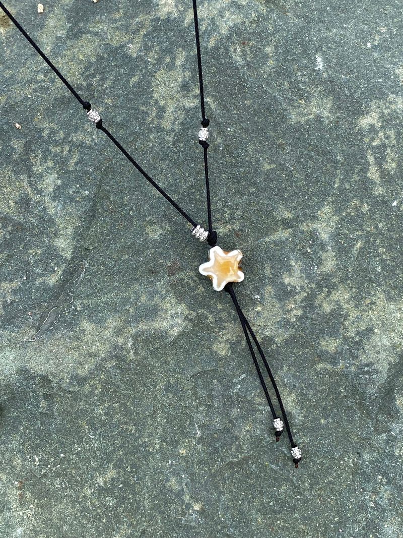 watercolor starfish string necklace