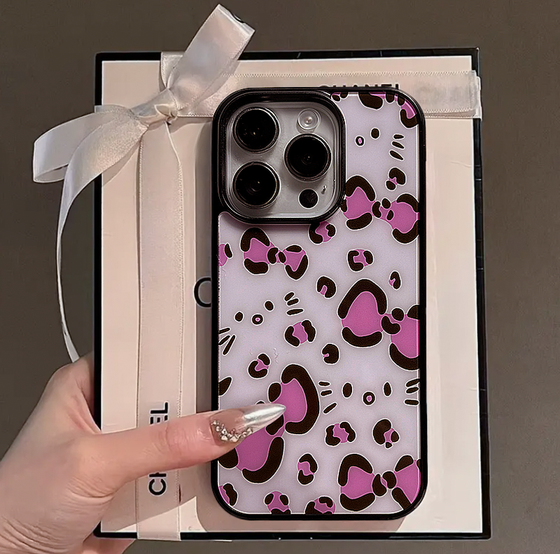 LEOPARD KITTEN PINK MAGSAFE PHONE CASE