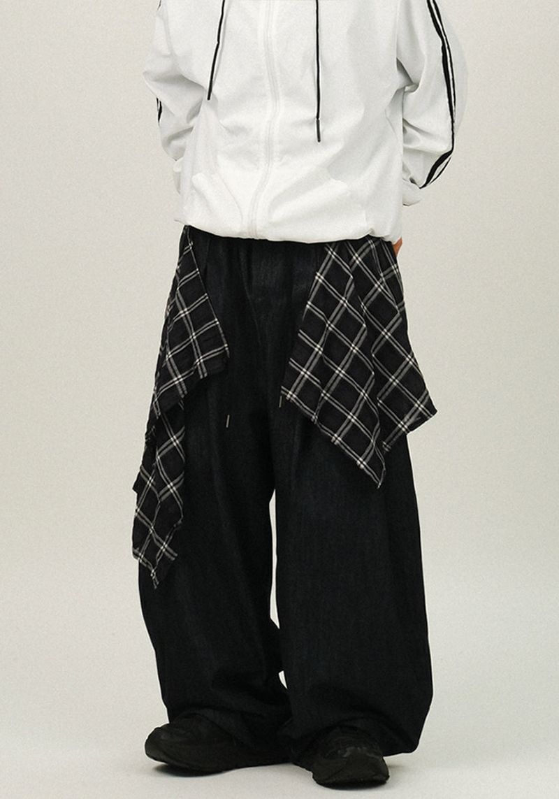 SEMIKAJI（セミカジ）の「SE Non-fade Check Layered Denim Pants（Pants）」