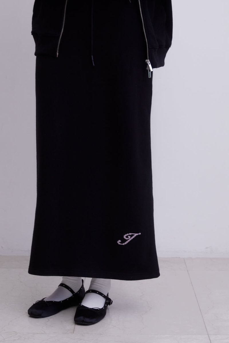 Lettering Classic Long Skirt (BLACK)