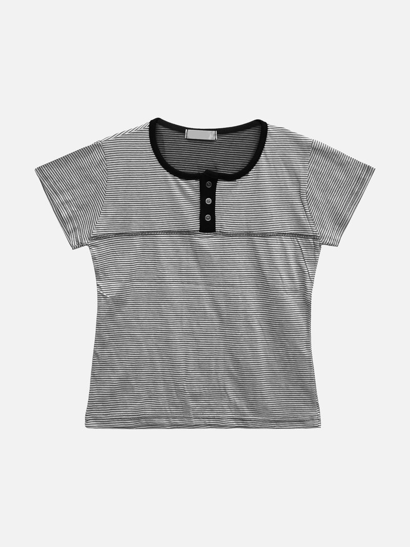 Picnic Half Button T-Shirt (4c)