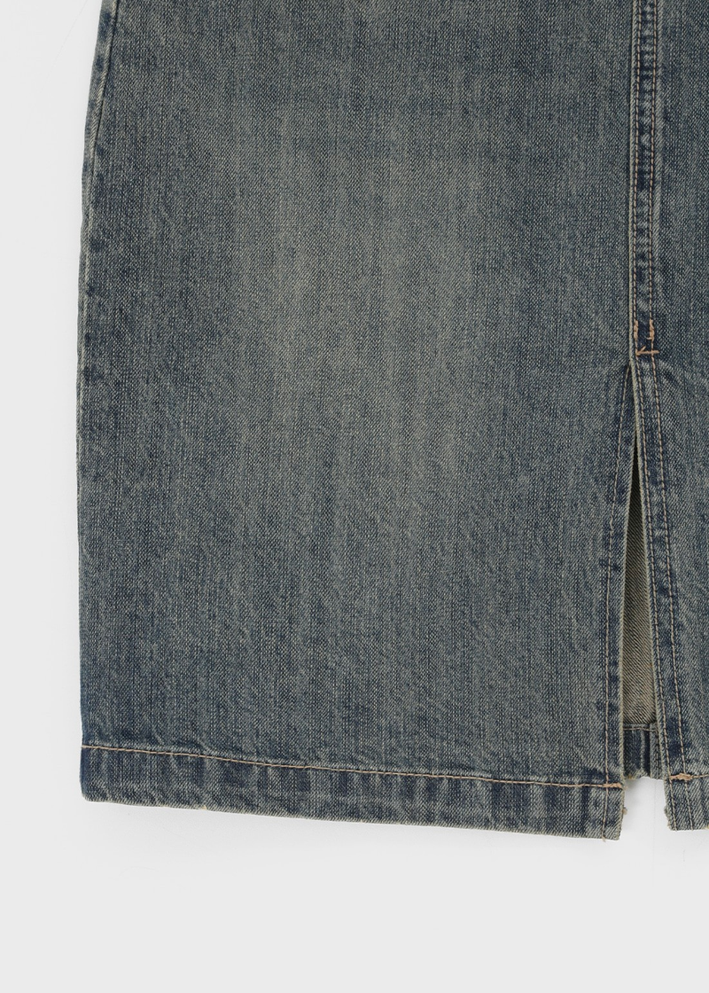 [MADE] Wiston Slit Denim Midi Skirt