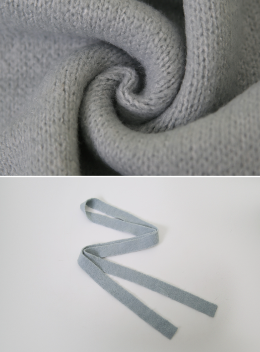 PV One Shoulder Knit + Tie Set (6color)