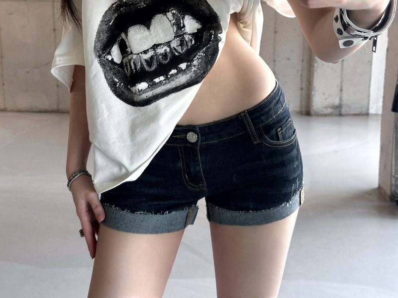 Vintage mini short denim-PT