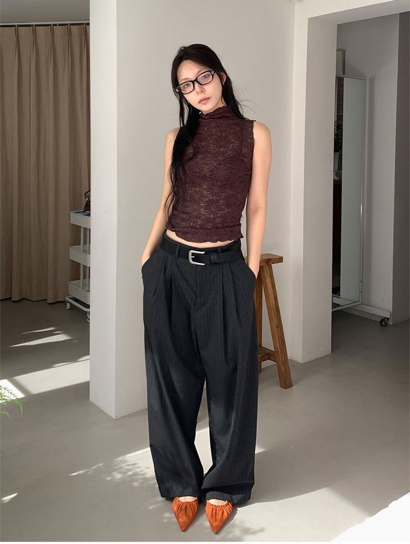 STRIPE TWILL BALLOON SLACKS (2C)
