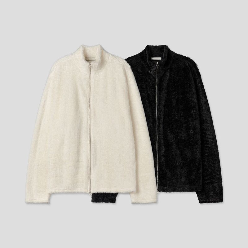 90's Lavin High Neck Soft Fur Zip-Up (2 colors)